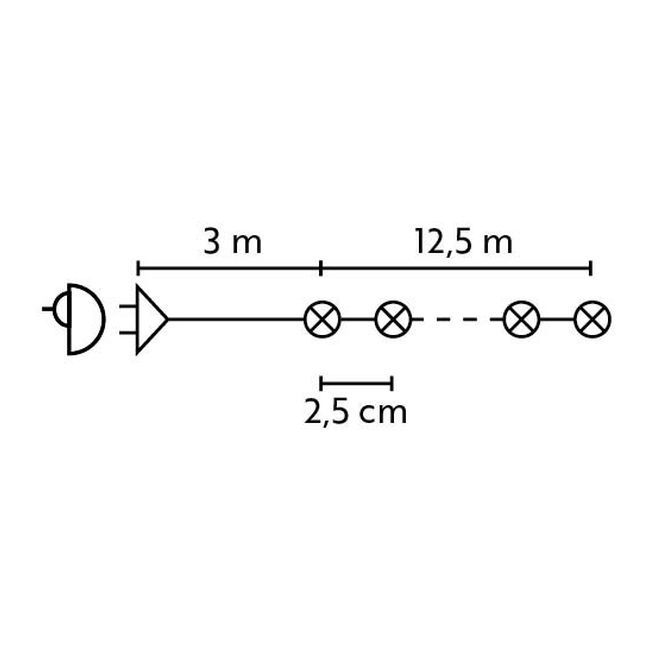 Lampki 500 LED Bulinex 12,5 m zimne białe / niebieskie