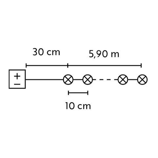 Lampki 60 LED Bulinex 5,9 m z wyłącznikiem czasowym multikolor