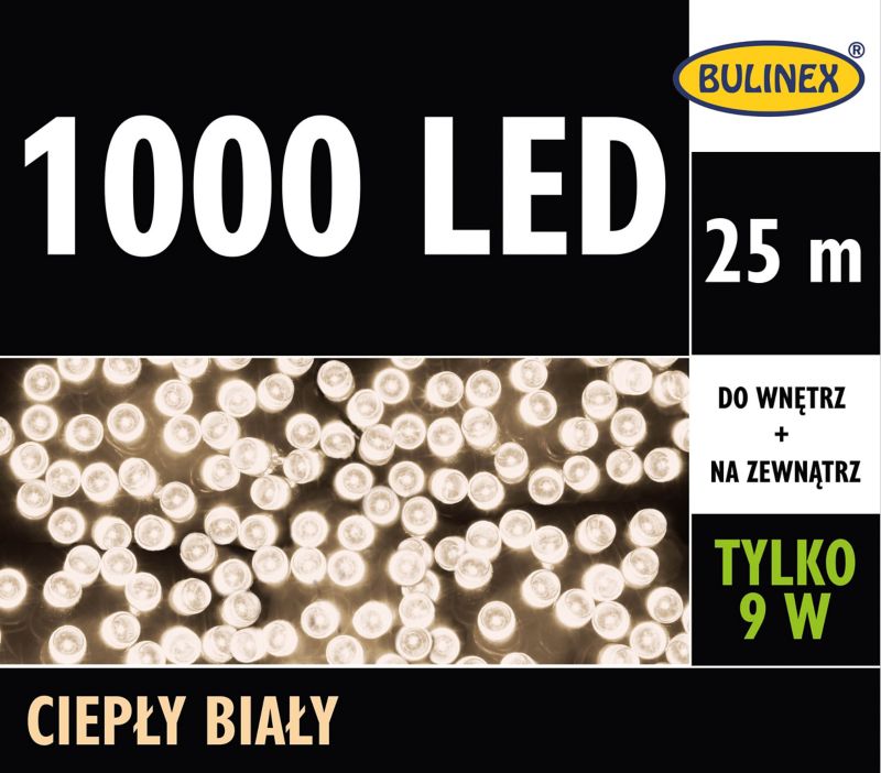 Lampki LED Bulinex 1000L 25 m barwa ciepła biała