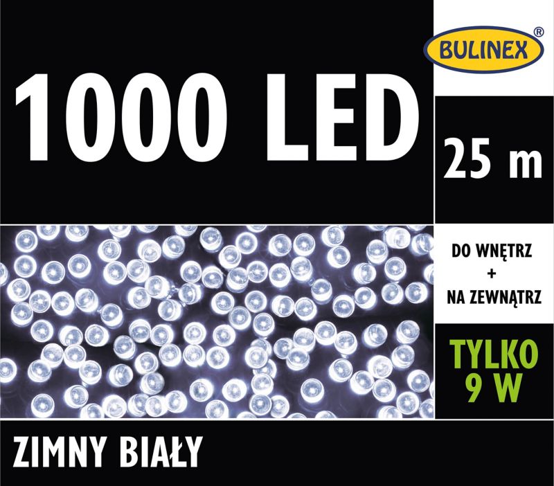 Lampki LED Bulinex 1000L 25 m barwa zimna biała