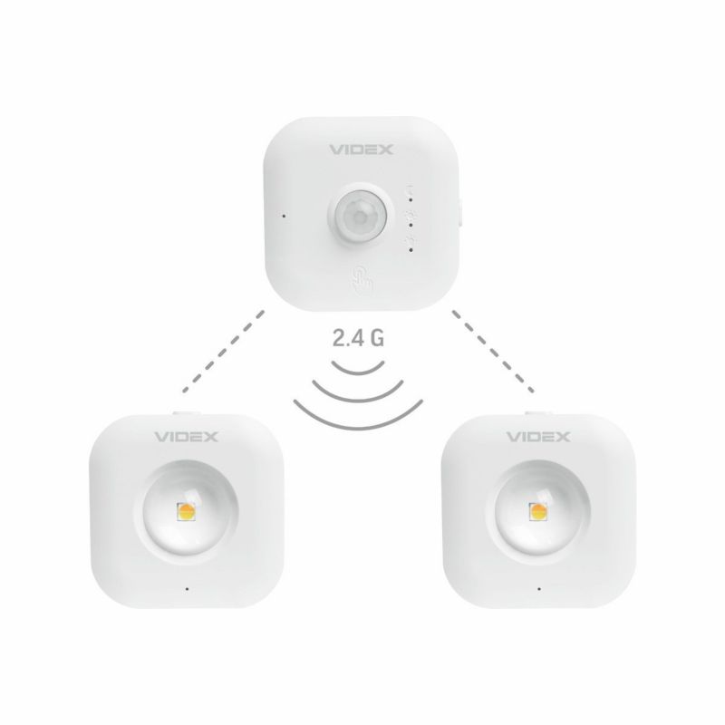Lampki schodowe Videx  LED 1W 3000K / 4500K / 6500K 35lm x2 + czujnik ruchu IP20 wym: 4,8 x 1,9 cm kwadratowa - 2 szt.