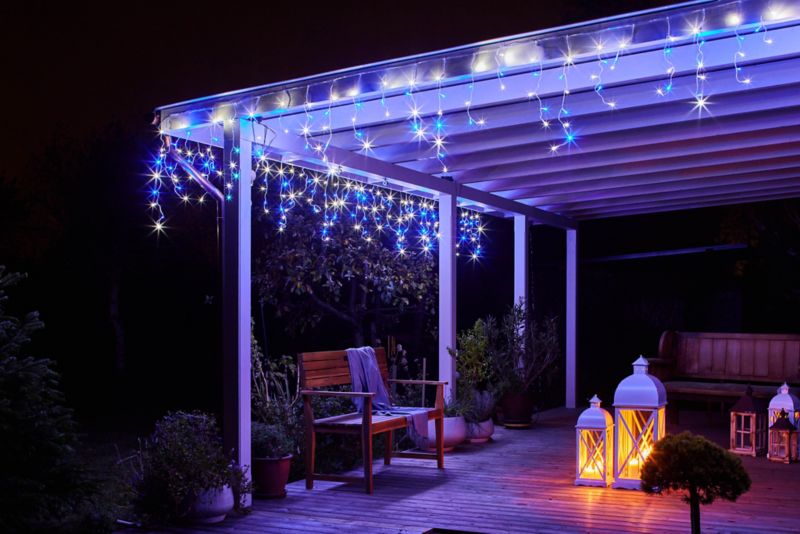 Lampki Sople 300 LED zimne biało-niebieskie 10 m