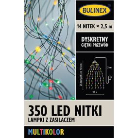 Lampki wewnętrzne 350 LED Bulinex nitki 14 x 2,5 m multikolor