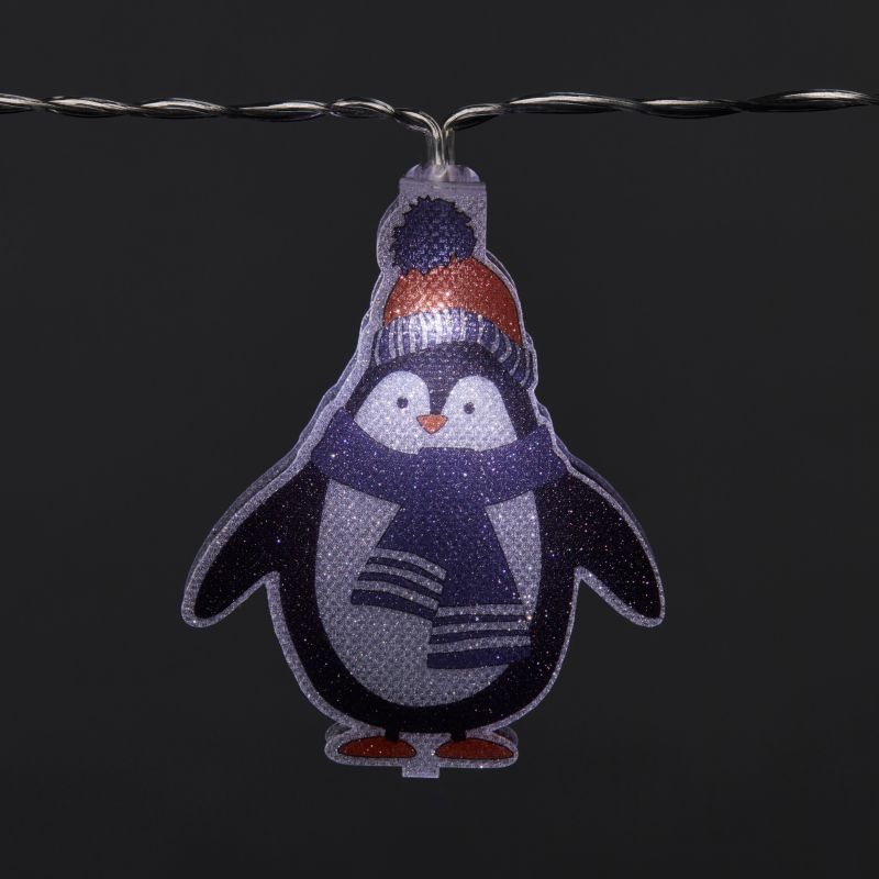 Lampki wewnętrzne Mikołaj i pingwin 20 LED