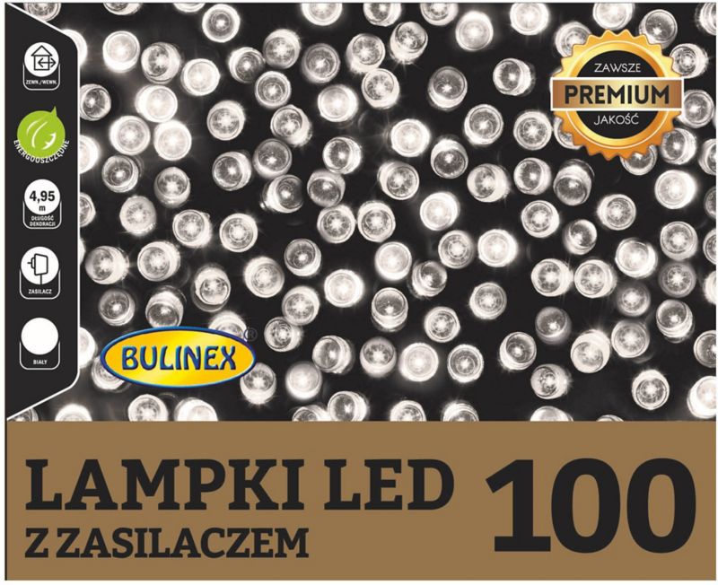 Lampki zewnętrzne Bulinex 100 LED 4,95 m białe
