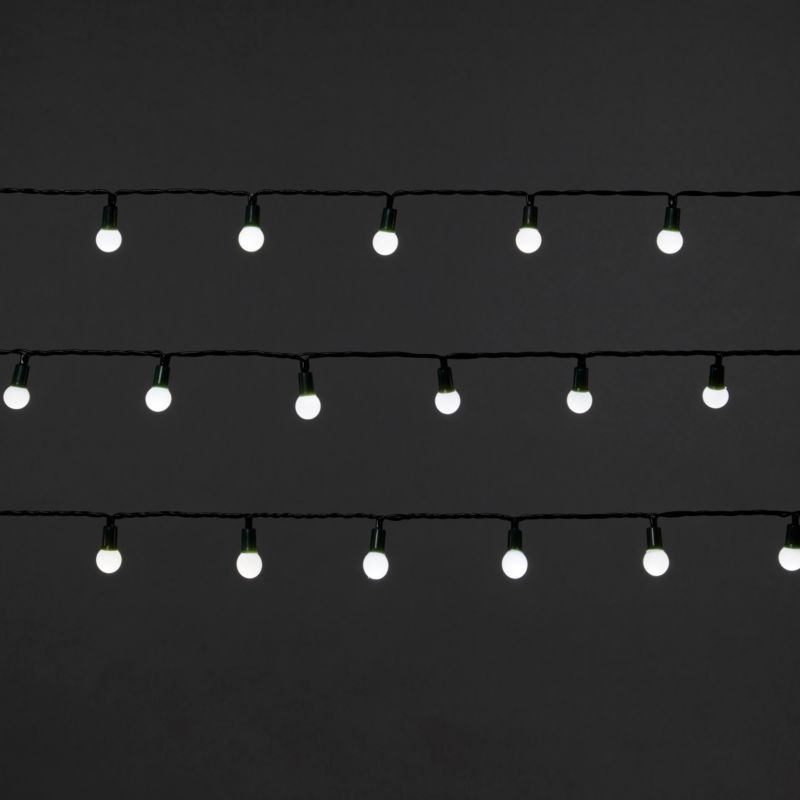 Lampki zewnętrzne kulki 120 LED białe barwa zimna biała