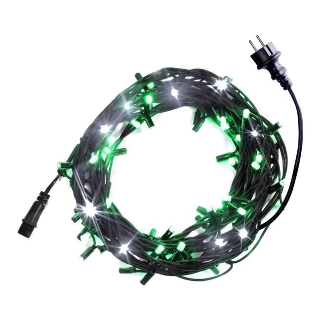 Lampki zewnętrzne LED Bulinex 80L 7,9 m z dodatkowym gniazdem zielono-białe