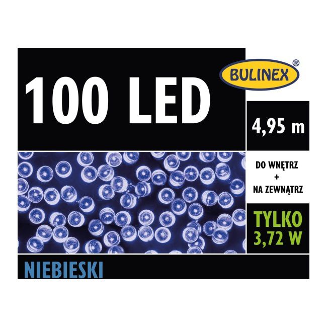 Lampki zewnętrzne/wewnętrzne Bulinex 100 LED 4,95 m niebieskie