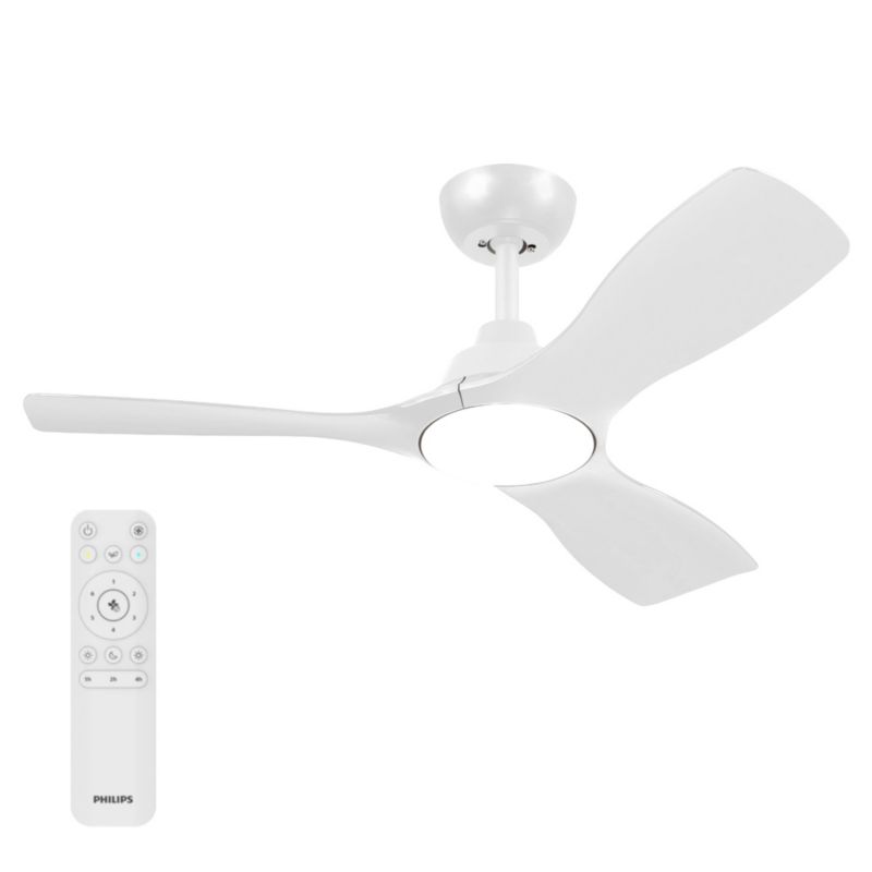 Lampowentylator Philips Fixed Blade 30W 106cm Wentylator Sufitowy Lampa Sufitowa 24W 2650lm CCT Biały z Pilotem 1 szt.