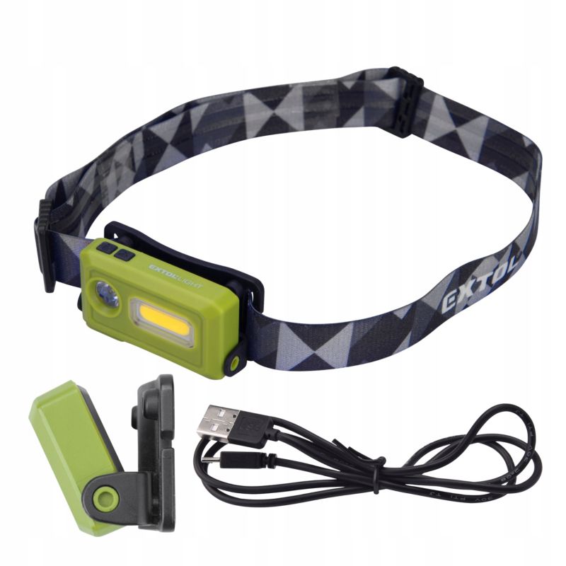 Latarka czołowa led Extol light 120 lm 140 lm akumulatorowa z magnesem ipx4 1 szt