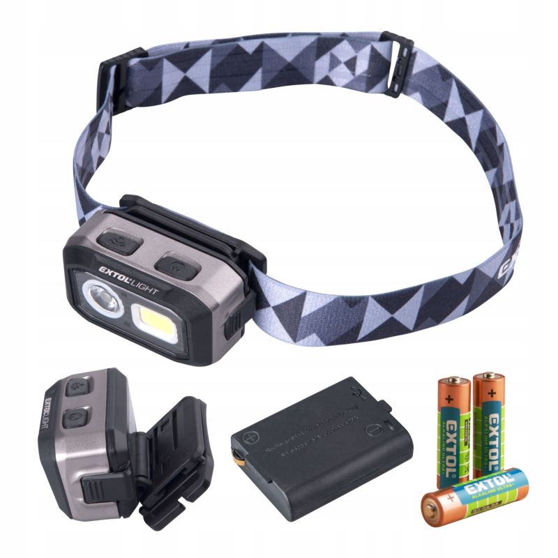 Latarka czołowa led Extol light 700 lm akumulatorowa z czujnikiem ruchu i magnesem ipx4 1 szt