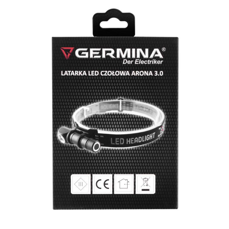 Latarka czołowa LED Germina czołówka 2w1 mini latarka 1szt.