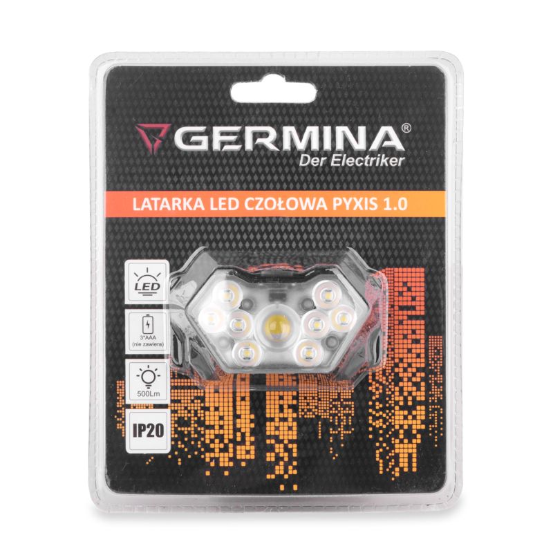 Latarka czołowa LED Germina czołówka do biegania lekka 1szt.