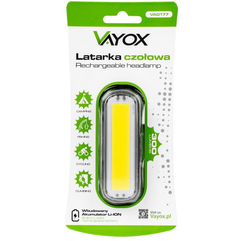 Latarka czołowa Vayox VA0177 akumulatorowa 300lm 1 szt.