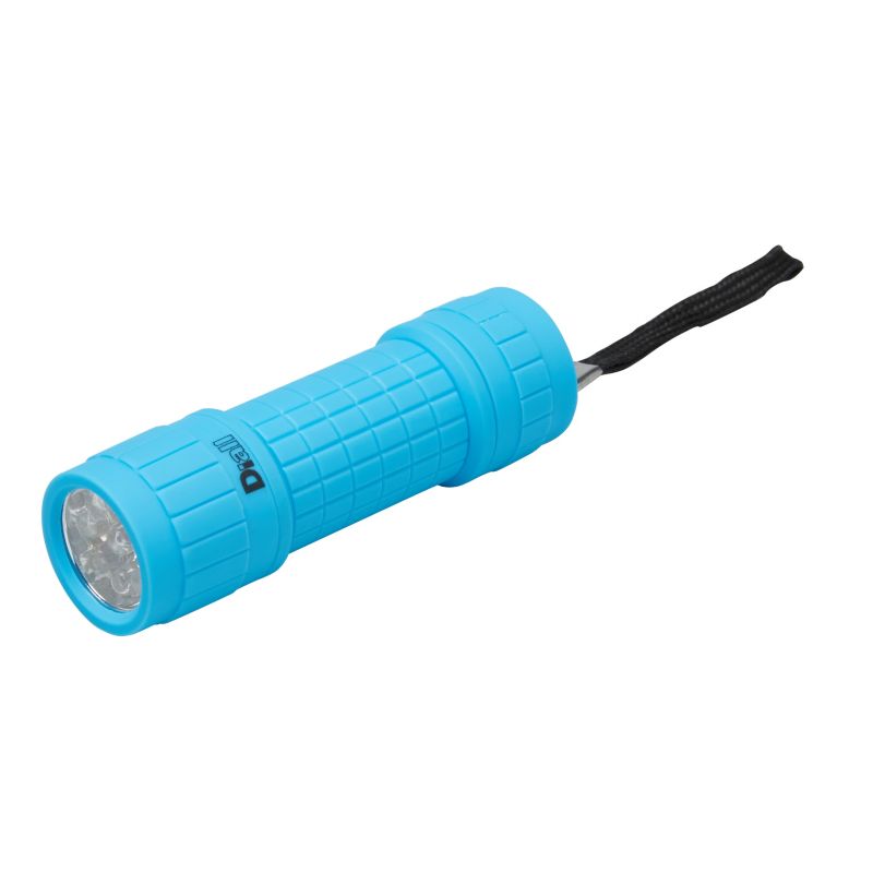 Latarka Diall 9 LED gumowa niebieska 3 x AAA