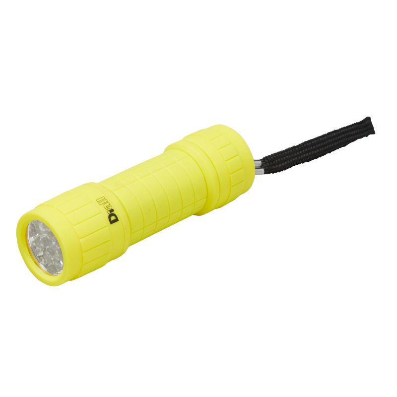 Latarka Diall 9 LED gumowa żółta 3 x AAA