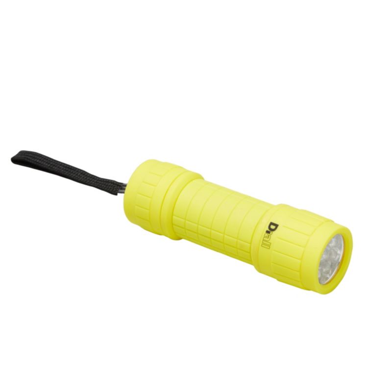 Latarka Diall 9 LED gumowa żółta 3 x AAA