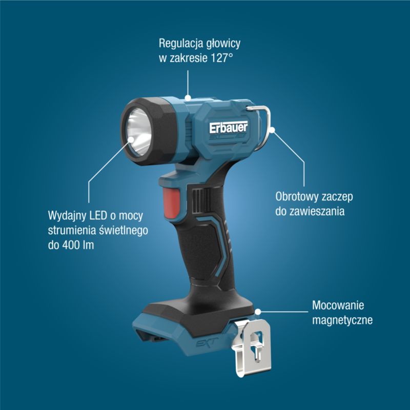 Latarka Erbauer G2 18 V bez akumulatora