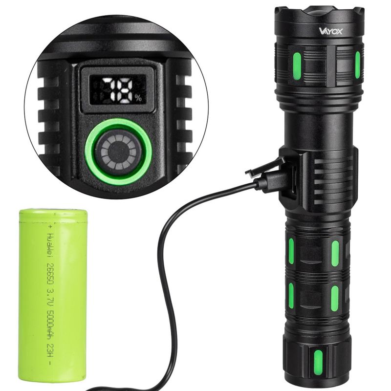 Latarka taktyczna Vayox VA0365 akumulatorowa ZOOM USB-C 1200lm 1 szt.