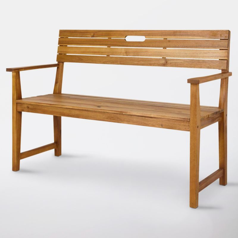 Ławka z oparciem Blooma Denia 128,5 x 57 x 89,7 cm akacja