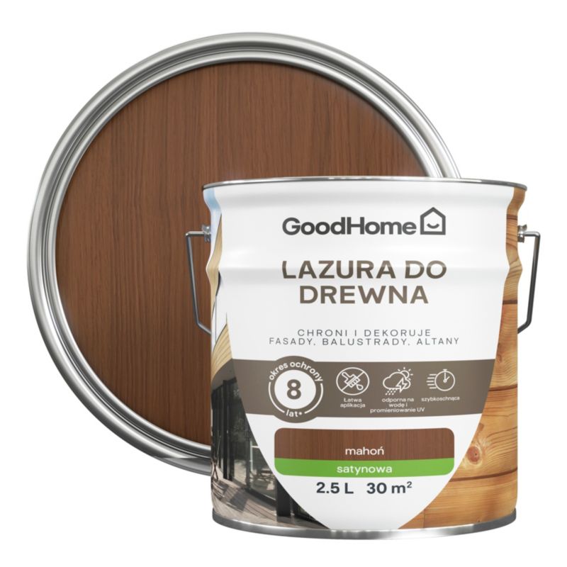 Lazura GoodHome 8 lat mahoń 2,5 l