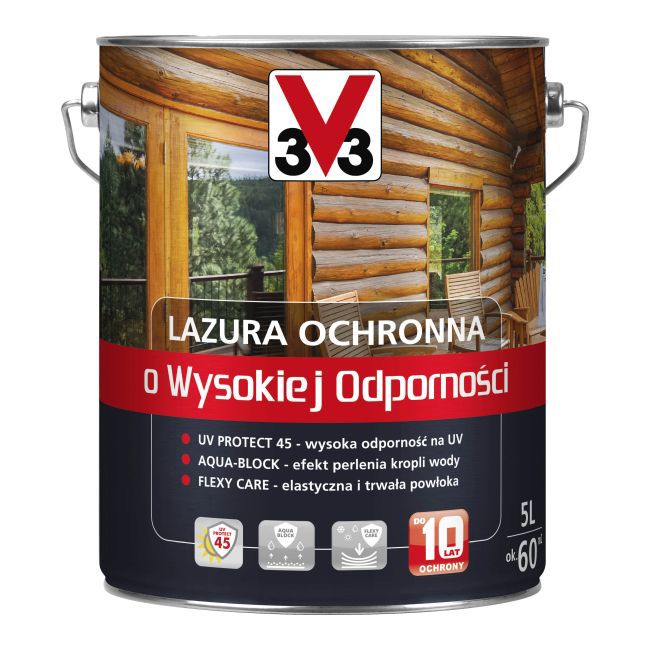 Lazura ochronna o wysokiej odporności V33 zielony 5 l