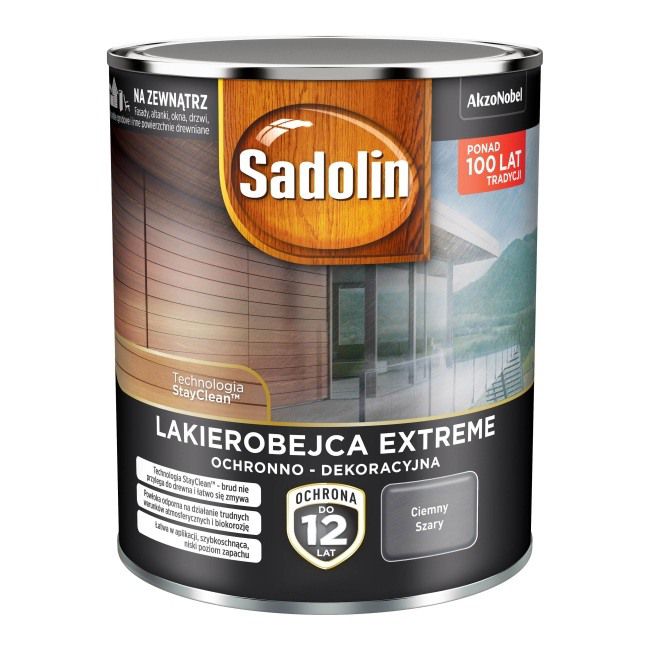 Lazura Sadolin Extreme ciemny szary 0,7 l
