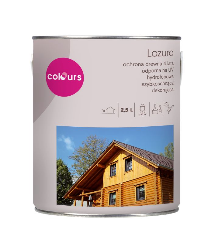 Lazura satynowa Colours 4 lata grafit 2,5 l