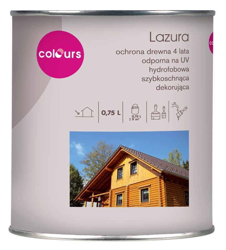 Lazura satynowa Colours 4 lata orzech 0,75 l