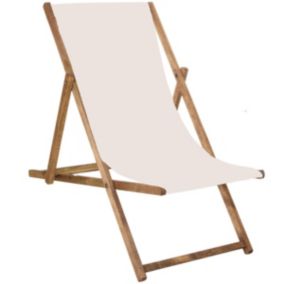 Leżak drewniany Springos ogrodowy 3 stopnie regulacji, na taras, plażę, ecru 1szt.