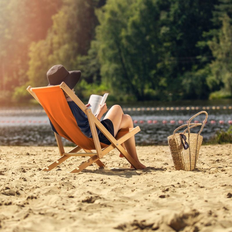 Leżak KADAX Ogrodowy Plażowy Drewniany Leżaki 2szt