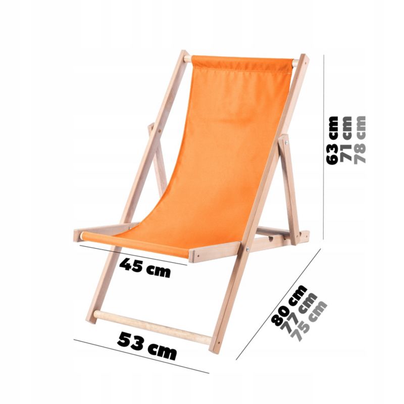 Leżak KADAX Ogrodowy Plażowy Drewniany Leżaki 2szt