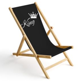 Leżak ogrodowy Ferocity drewniany składany King 1 szt.