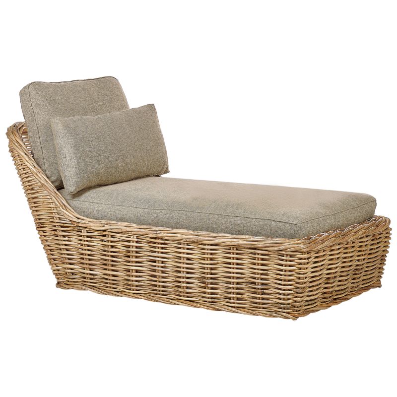 Leżak ogrodowy z poduszką Belsito Rattan Naturalny 1 szt.