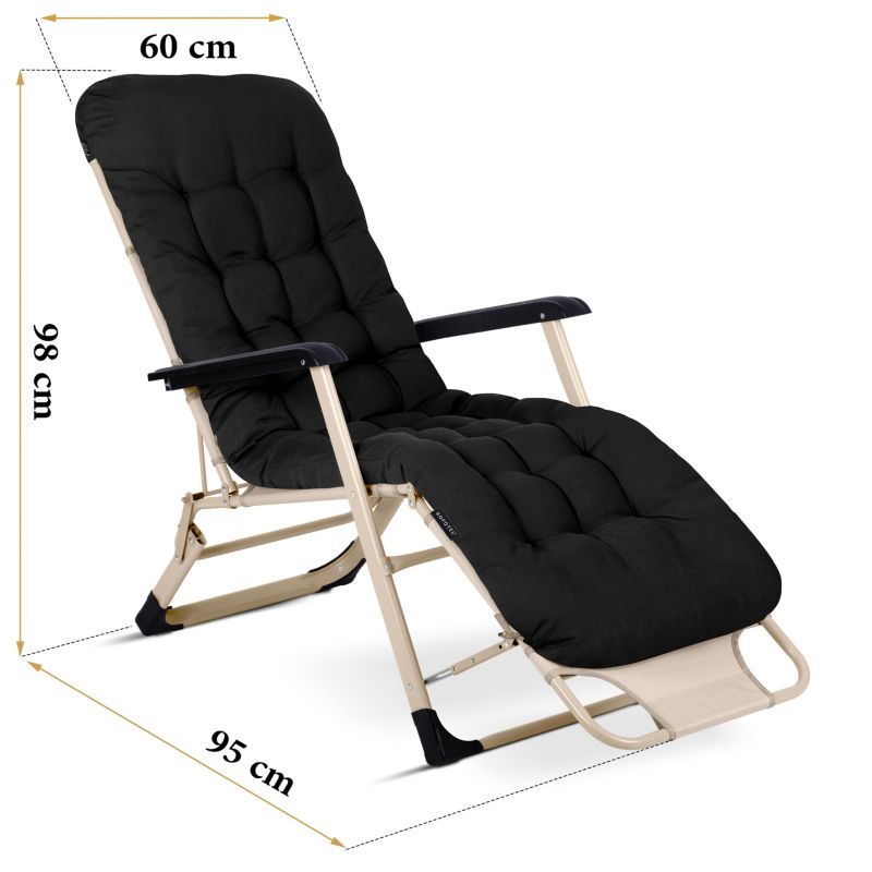 Leżak ogrodowy z poduszką Sofotel 162x60x75 cm plażowy składany na taras balkon 2 szt.