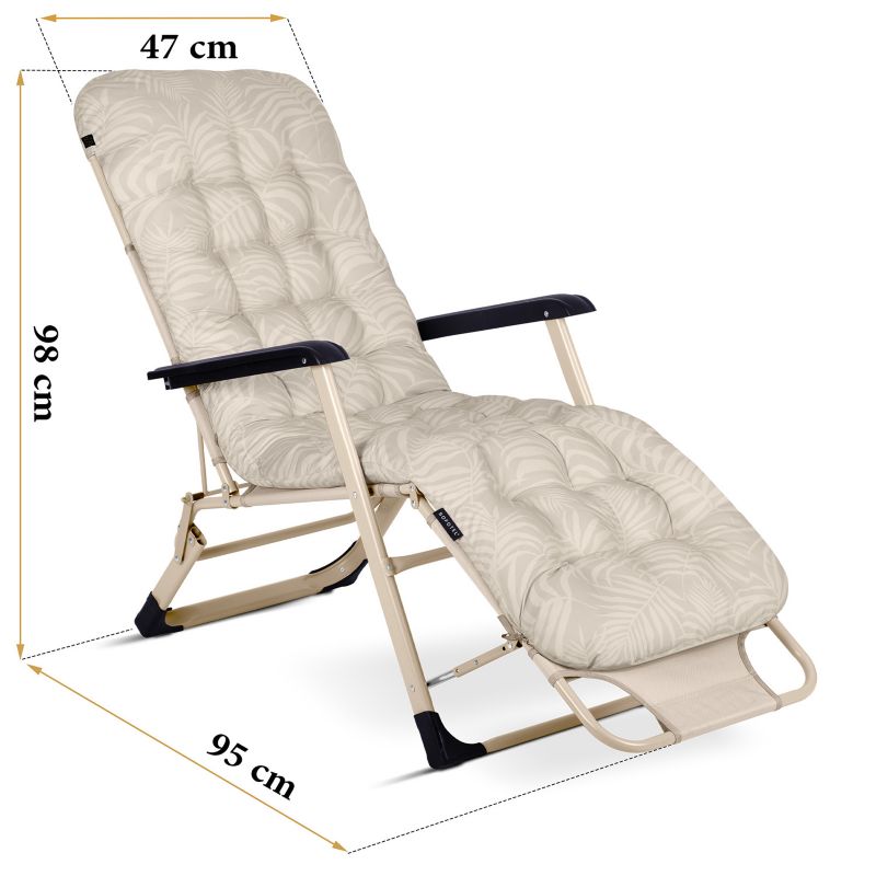 Leżak ogrodowy z poduszką Sofotel 162x60x75 cm plażowy składany na taras balkon 2 szt.