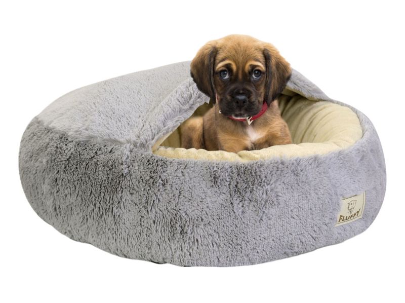 Legowisko dla psa FLUFFY shaggy 80 cm jasnoszare dla psa kota pupila 1szt