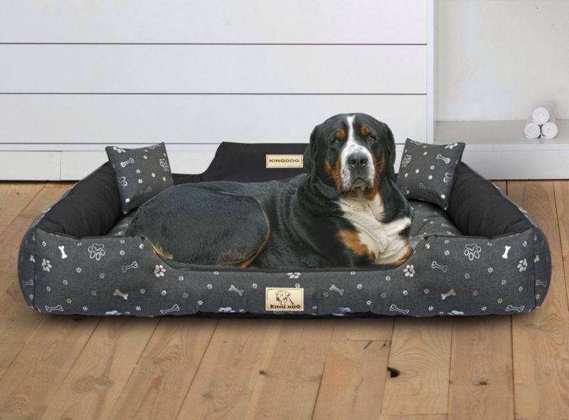 Legowisko dla psa KINGDOG 115x95 cm personalizowane kości srebrne 1szt