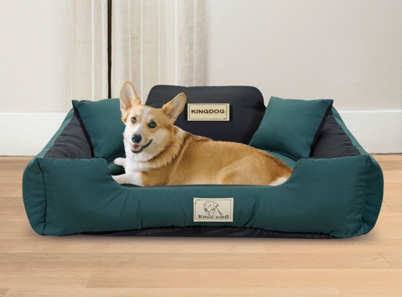 Legowisko dla psa KINGDOG MM43 100x75 cm personalizowane zielone 1szt