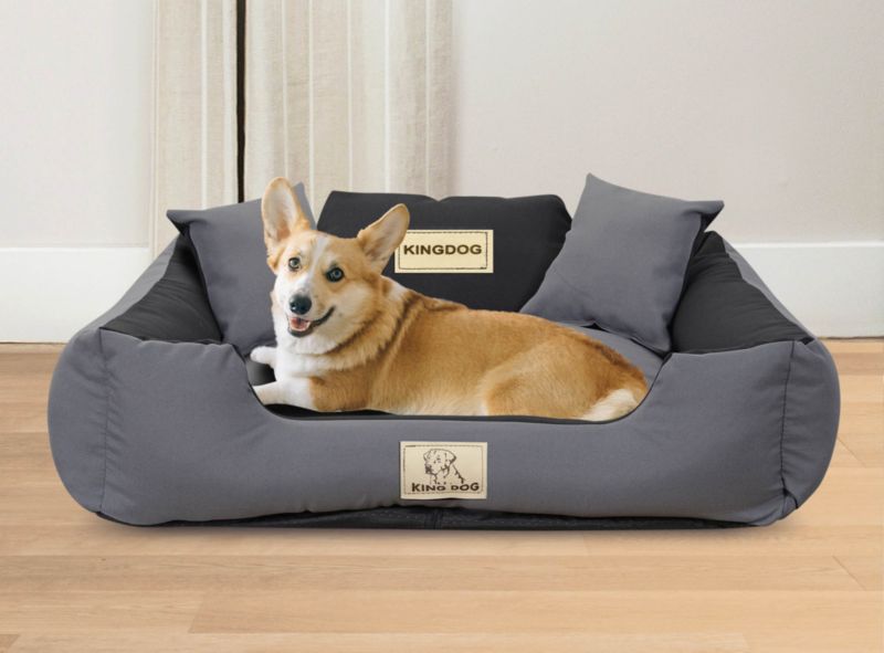 Legowisko dla psa KINGDOG MM43 75x65 cm personalizowane ciemnoszare 1szt