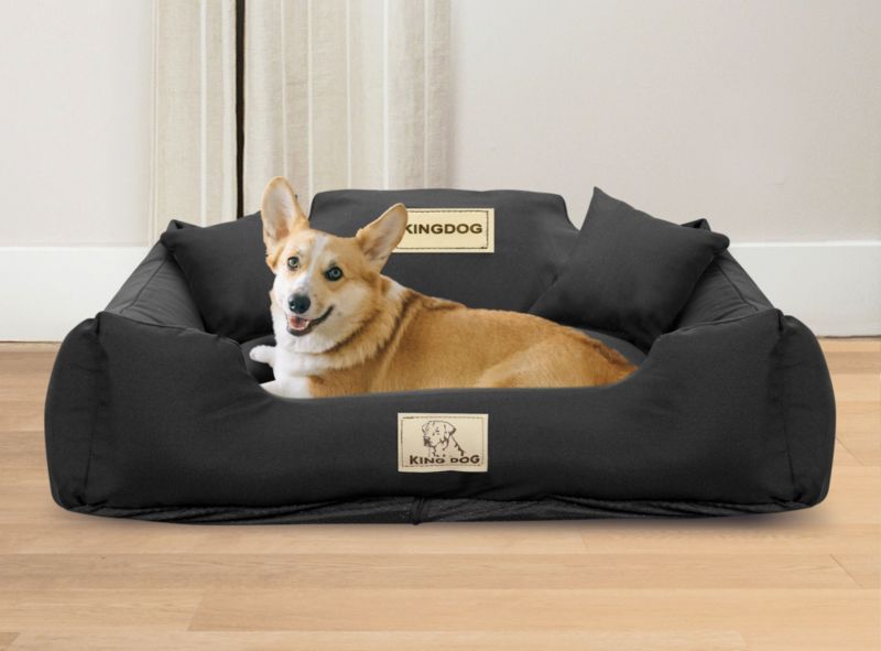 Legowisko dla psa KINGDOG MM43 75x65 cm personalizowane czarne 1szt