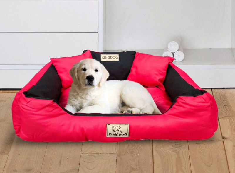 Legowisko dla psa kojec KINGDOG 100x75 cm personalizowane czerwone 1szt