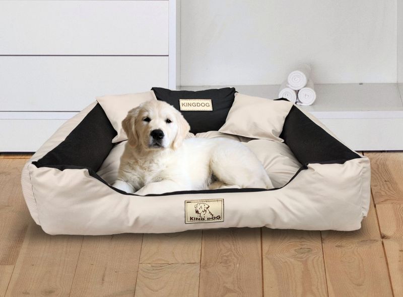 Legowisko dla psa kojec KINGDOG 115x95 cm personalizowane beżowe 1szt