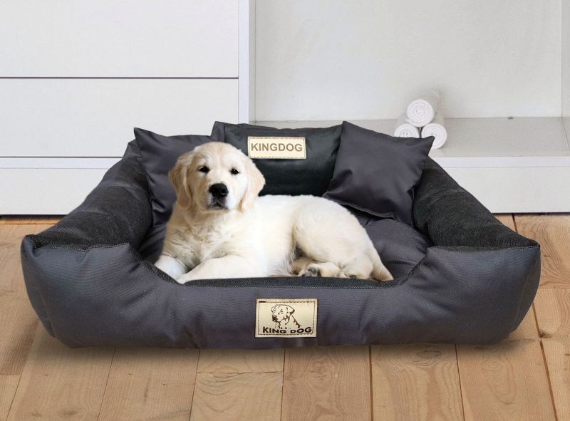 Legowisko dla psa kojec KINGDOG 130x105 cm personalizowane czarne 1szt