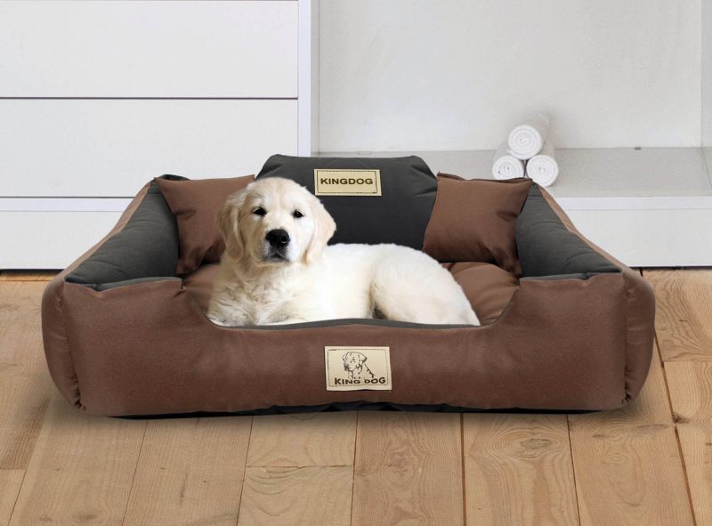 Legowisko dla psa kojec KINGDOG 55x45 cm personalizowane brązowe 1szt