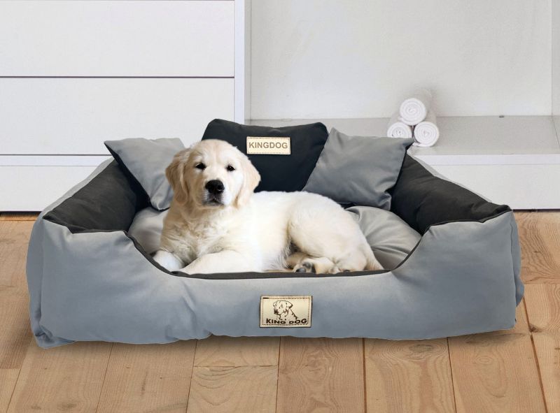 Legowisko dla psa kojec KINGDOG 75x65 cm personalizowane ciemnoszare 1szt