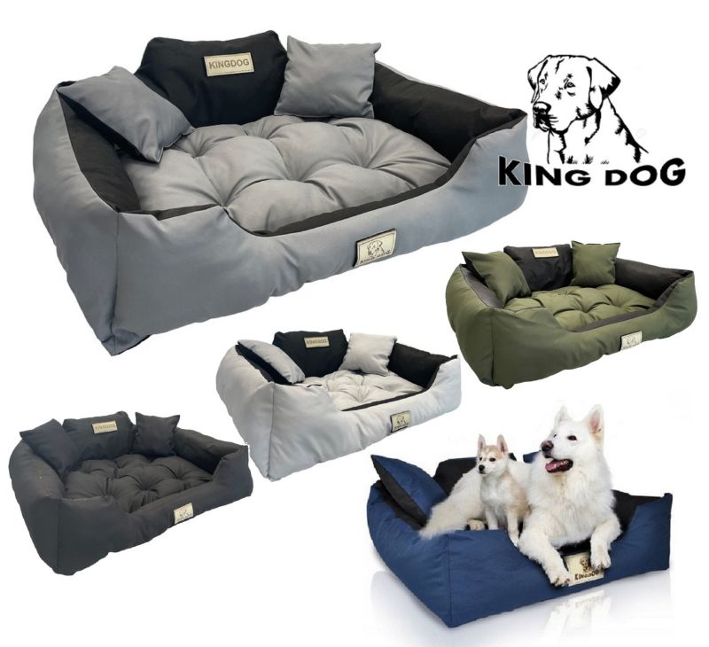 Legowisko dla psa kojec KINGDOG 75x65 cm personalizowane ciemnoszare 1szt