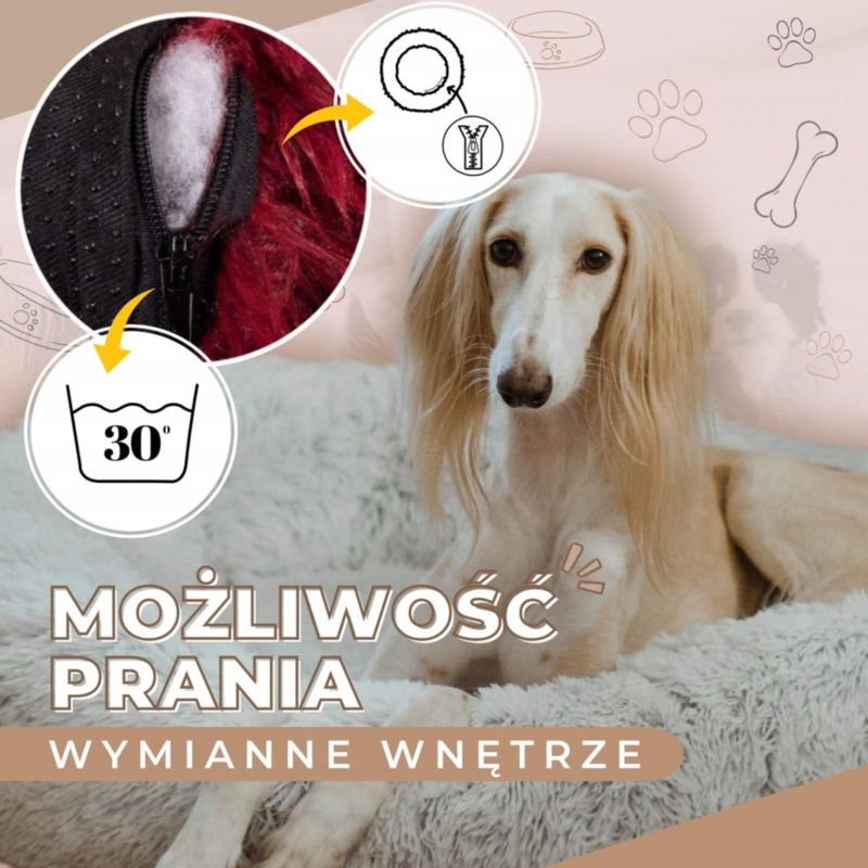 Legowisko dla psa Springos 90cm pluszowe posłanie dla kota, szare 1 szt.