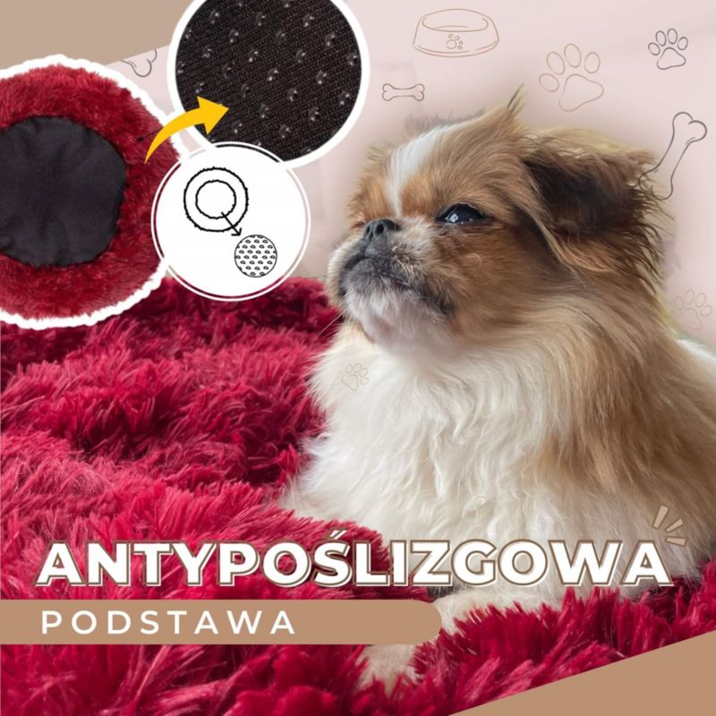 Legowisko dla psa Springos 90cm pluszowe posłanie dla kota, szare 1 szt.