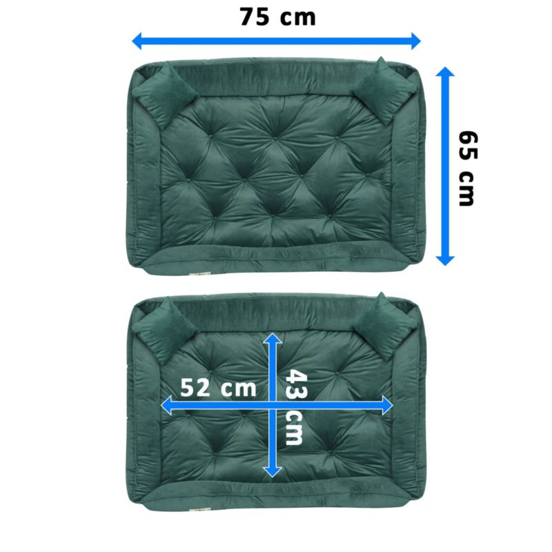 Legowisko Edanti 75x65 cm zielony welurowe 1 szt.